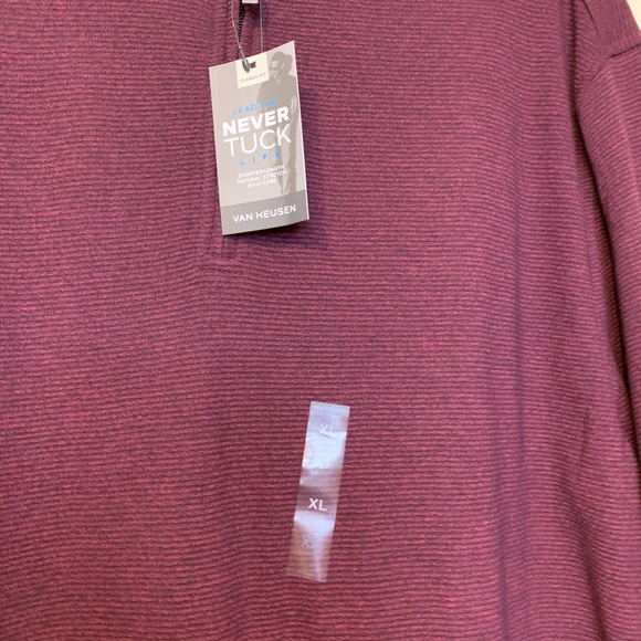 Van Heusen never tuck maroon half zip jacket - Picture 2 of 4